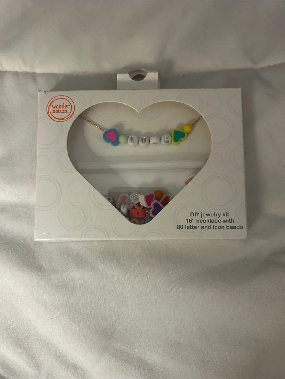 wonder nation Heart & Letter DIY Necklace Kit - Blue, Yellow, Pink, Green, White